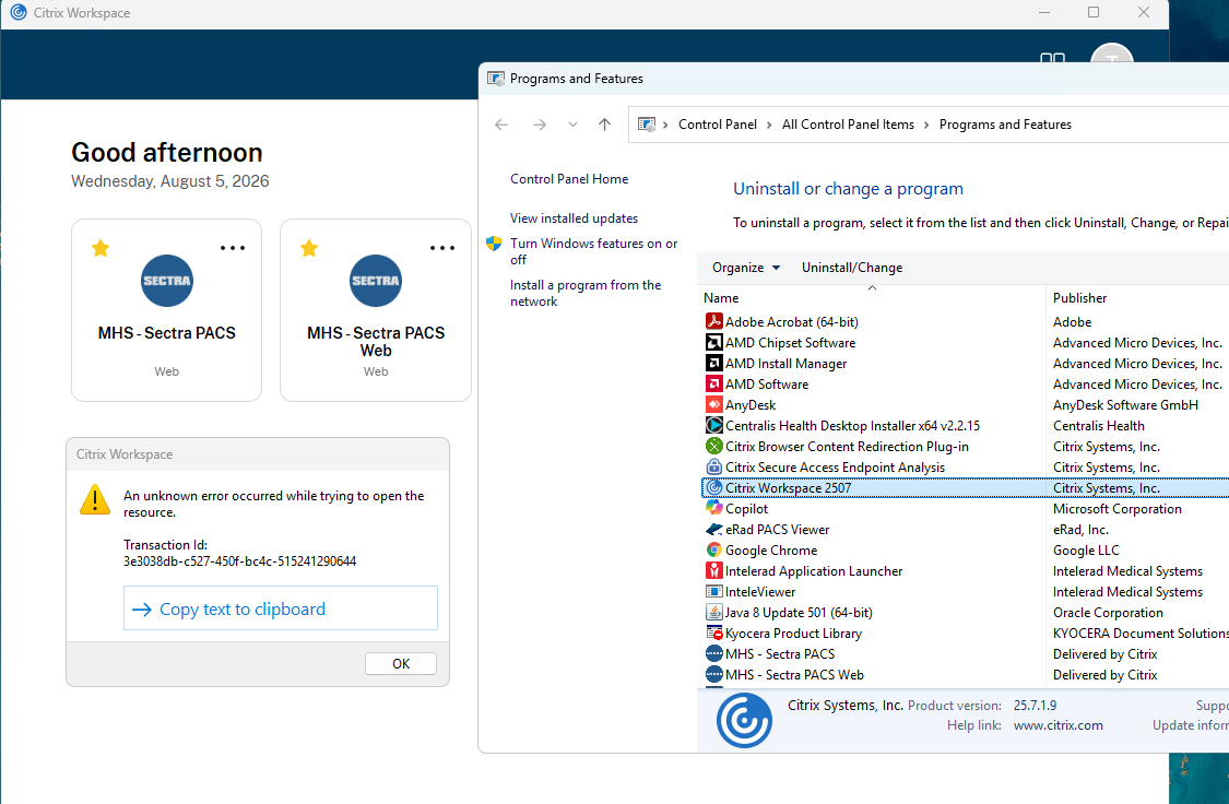 Citrix Workspace An Unknown error occurred while trying to open the resource – Fixed!
