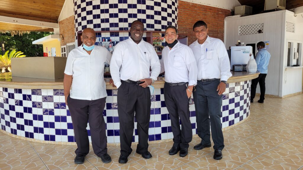 Waiters at Club de La Costa